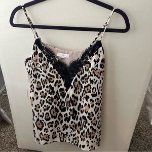 Socialite Cheetah Lace Hem Tank